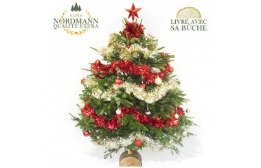Sapin de Noël Décoré Rouge...