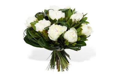 L'Agitateur Floral | image du Bouquet Rond de Pivoines Blanches