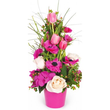 mosaïque : vue sur la composition de fleurs Impérial