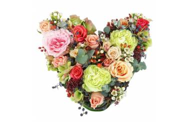 Image Assemblage coeur en fleurs "Casablanca" | L'Agitateur Floral