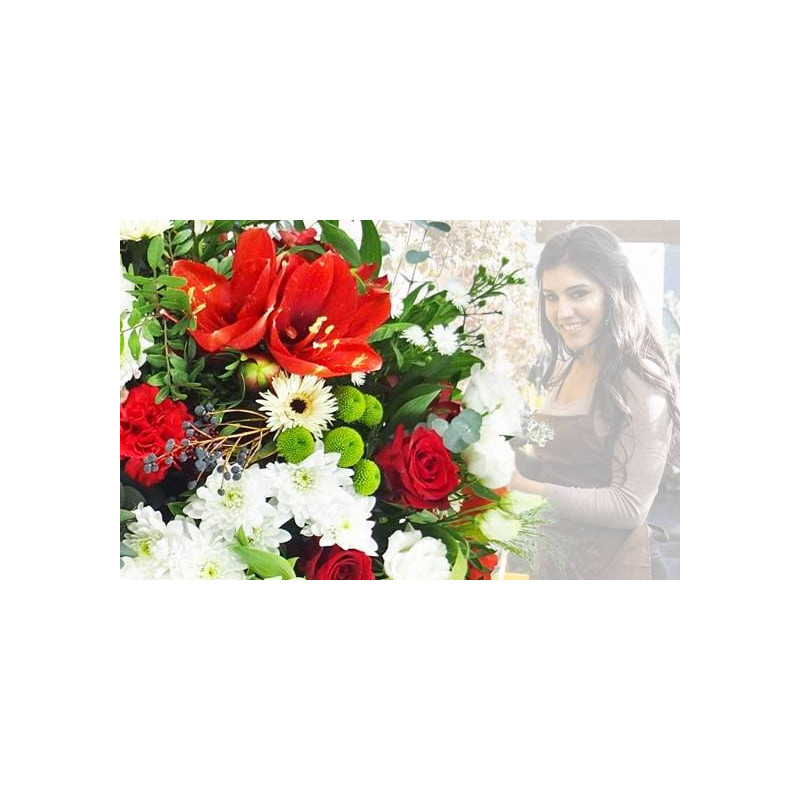 L'Agitateur Floral | image du Bouquet Surprise du fleuriste dans les couleurs Rouges & Blanches