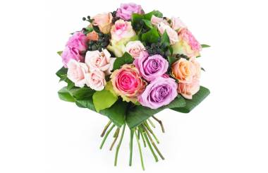 Image Bouquet pastel de roses variées "Nice" | L'Agitateur Floral
